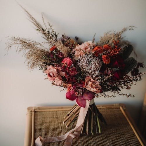 How To Blend Fresh Flowers With Dried Florals